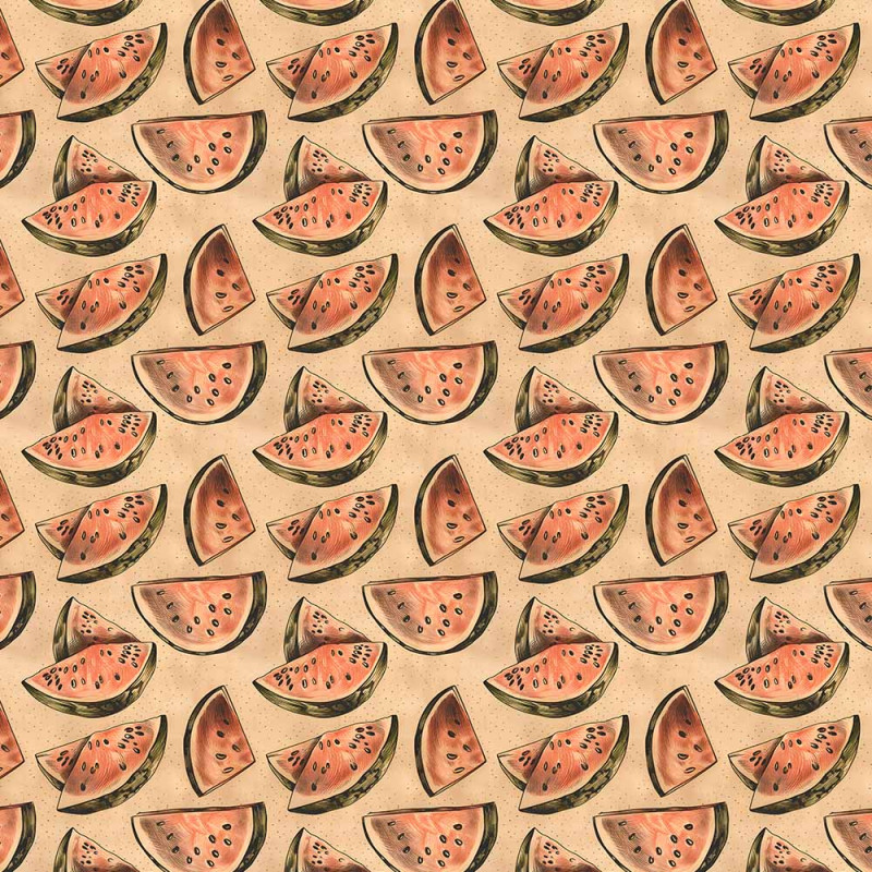 AB26 - TRICOL. COLEÇÃO VINTAGE FRUITS - MELANCIA - 100% ALGODÃO - A2649-001