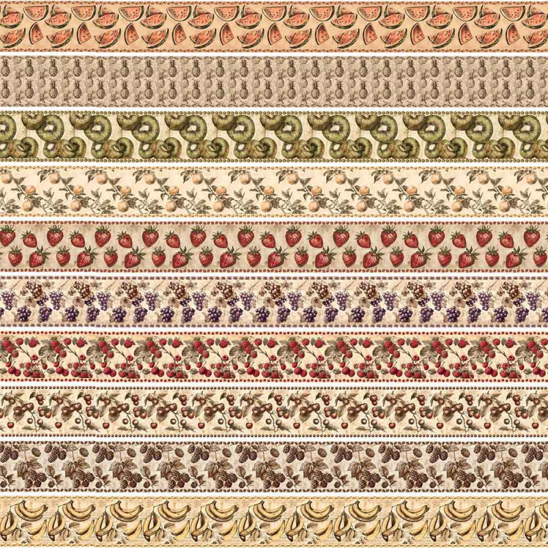 AB26 - TRICOL. COLEÇÃO VINTAGE FRUITS - BARRADO - 100% ALGODÃO - A2648-001