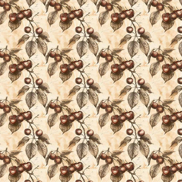 AB26 - SARJA HIDRORREPELENTE COLEÇÃO VINTAGE FRUITS - CEREJA - 100% ALGODÃO - A2658-001