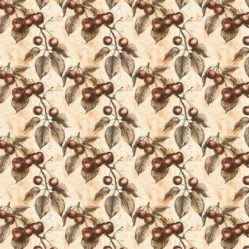 AB26 - SARJA HIDRORREPELENTE COLEÇÃO VINTAGE FRUITS - CEREJA - 100% ALGODÃO - A2658-001