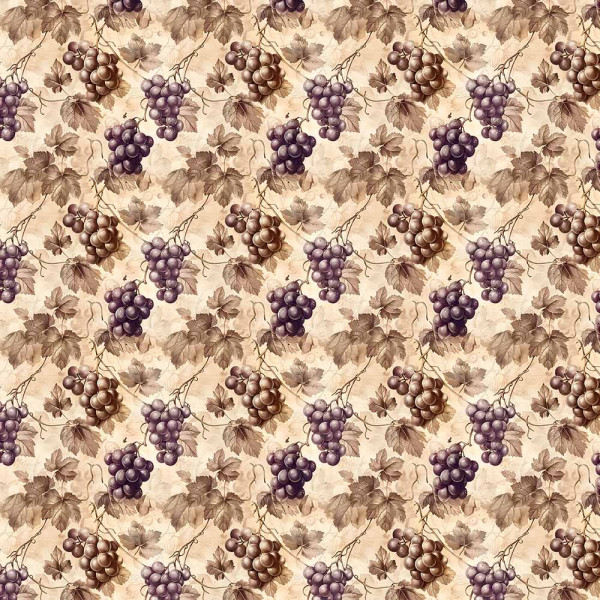 AB26 - SARJA HIDRORREPELENTE COLEÇÃO VINTAGE FRUITS - UVA - 100% ALGODÃO - A2657-001