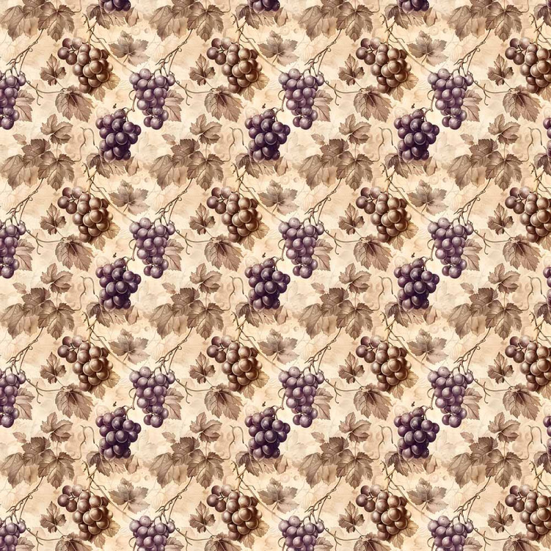 AB26 - SARJA HIDRORREPELENTE COLEÇÃO VINTAGE FRUITS - UVA - 100% ALGODÃO - A2657-001