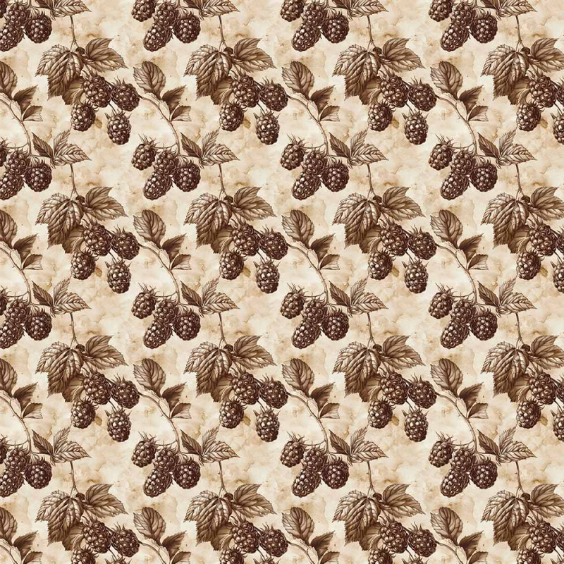 AB26 - SARJA HIDRORREPELENTE COLEÇÃO VINTAGE FRUITS - AMORA - 100% ALGODÃO - A2657-001