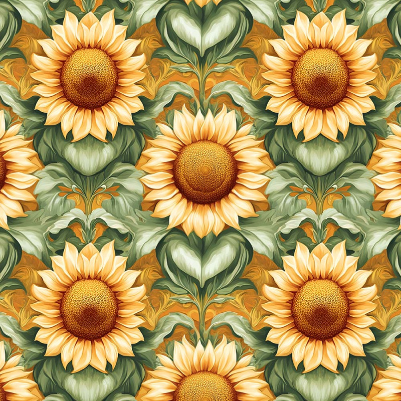 AB26 - SARJA HIDRORREPELENTE COLEÇÃO CAMPO DOURADO - GIRASSOL - 100% ALGODÃO - A2655-001