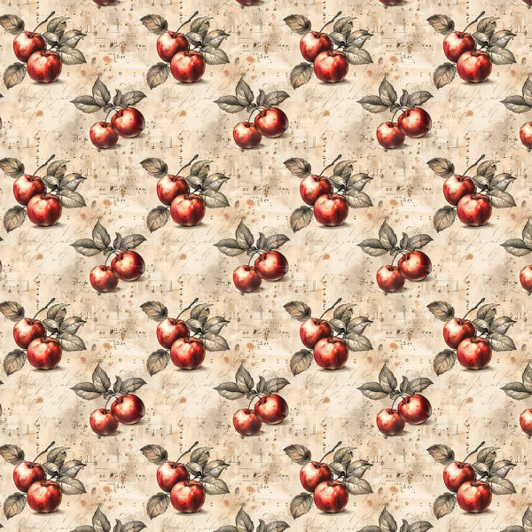 AB26 - TRICOL. COLEÇÃO VINTAGE FRUITS - MAÇÃ - 100% ALGODÃO - A2659-001