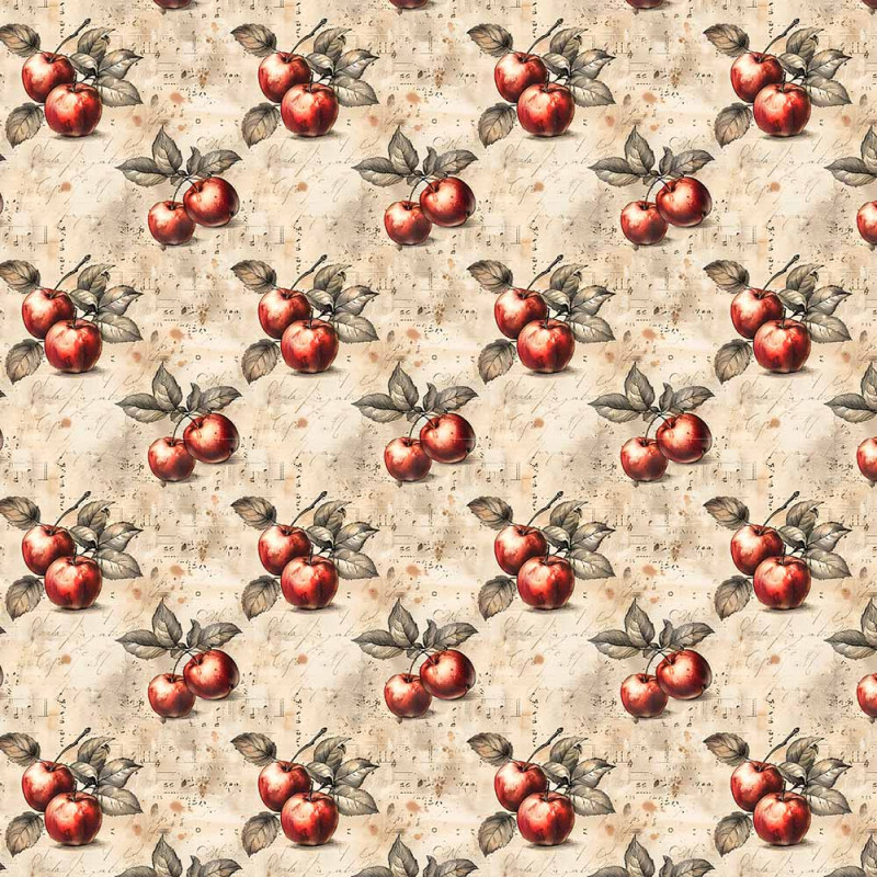 AB26 - TRICOL. COLEÇÃO VINTAGE FRUITS - MAÇÃ - 100% ALGODÃO - A2659-001