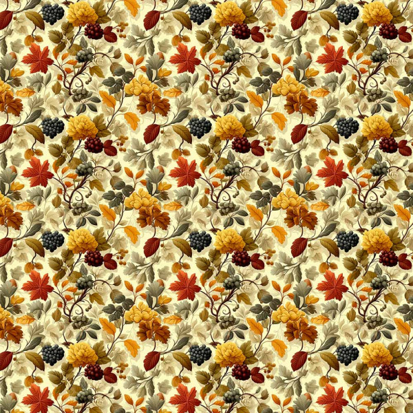 AB26 - TRICOL. COLEÇÃO GOLDEN GROVE - FLORAL MÉDIO FUNDO BEGE - 100% ALGODÃO - A2763-001