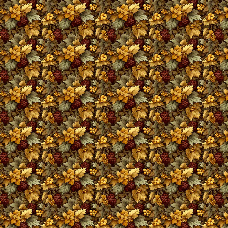 AB26 - TRICOL. COLEÇÃO GOLDEN GROVE - FOLHAS E UVAS - 100% ALGODÃO - A2761-001 AB26 - TRICOL. COLEÇÃO GOLDEN GROVE - FOLHAS E UVAS - 100% ALGODÃO - A2761-001