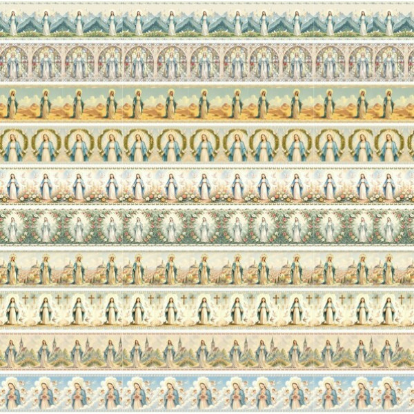 MI26 - TRICOL. COLEÇÃO BARRADOS - NOSSA SENHORA 3 - 100% ALGODÃO - A3343-001- 0,50m X 1,50m