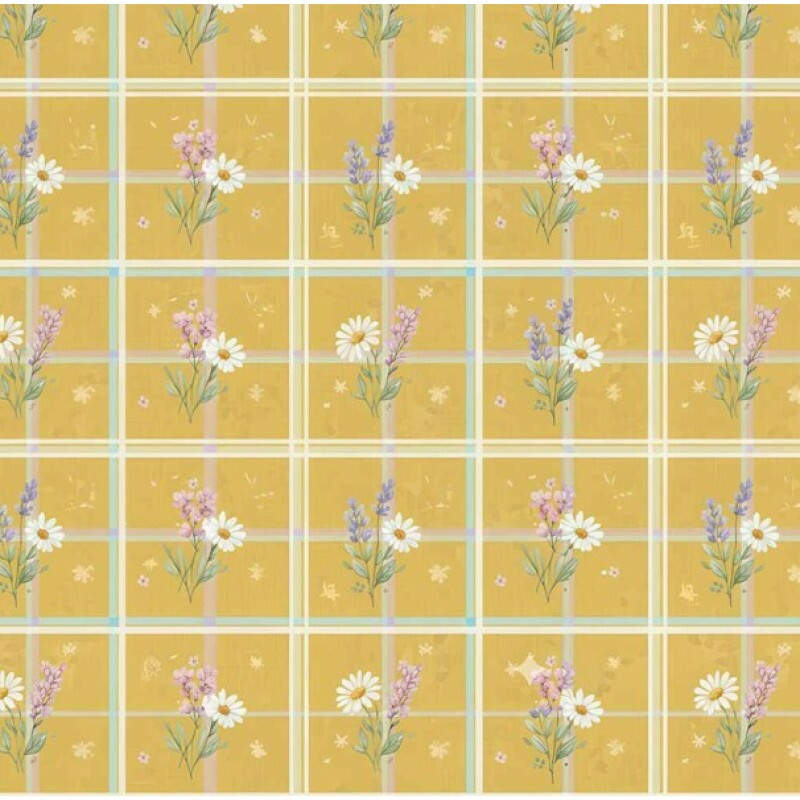 MI26 - TRICOL. COLEÇÃO LAVENDER BEE - MARGARIDAS E LAVANDA FUNDO XADREZ AMARELO - 100% ALGODÃO A3538-001 MI26 - TRICOL. COLEÇÃO LAVENDER BEE - MARGARIDAS E LAVANDA FUNDO XADREZ AMARELO - 100% ALGODÃO A3538-001