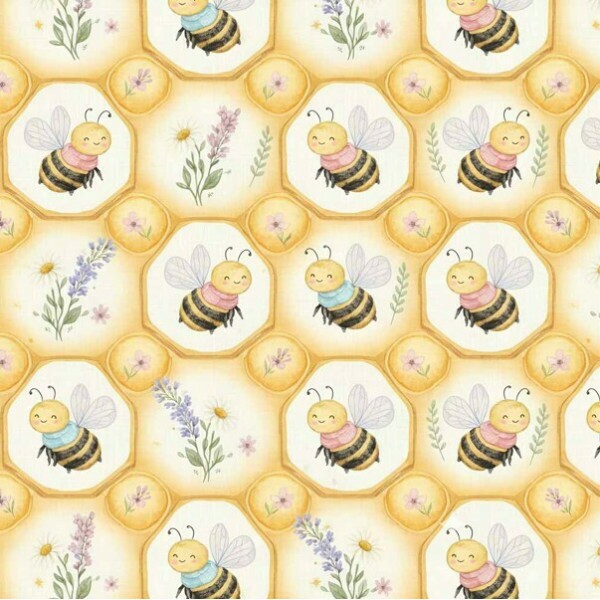 MI26 - TRICOL. COLEÇÃO LAVENDER BEE - ABELHAS NA COLMÉIA - 100% ALGODÃO A3536-001 MI26 - TRICOL. COLEÇÃO LAVENDER BEE - ABELHAS NA COLMÉIA - 100% ALGODÃO A3536-001