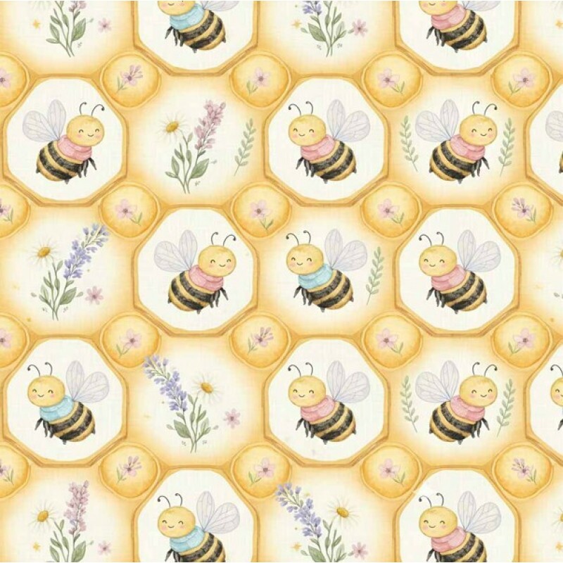 MI26 - TRICOL. COLEÇÃO LAVENDER BEE - ABELHAS NA COLMÉIA - 100% ALGODÃO A3536-001 MI26 - TRICOL. COLEÇÃO LAVENDER BEE - ABELHAS NA COLMÉIA - 100% ALGODÃO A3536-001