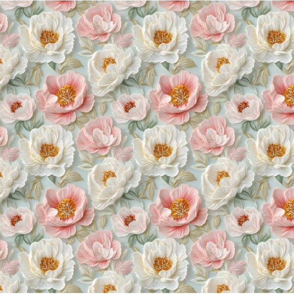 MI26 - TRICOL. COLEÇÃO PEONIES - FLOR MENOR - 100% ALGODÃO - A4020-001