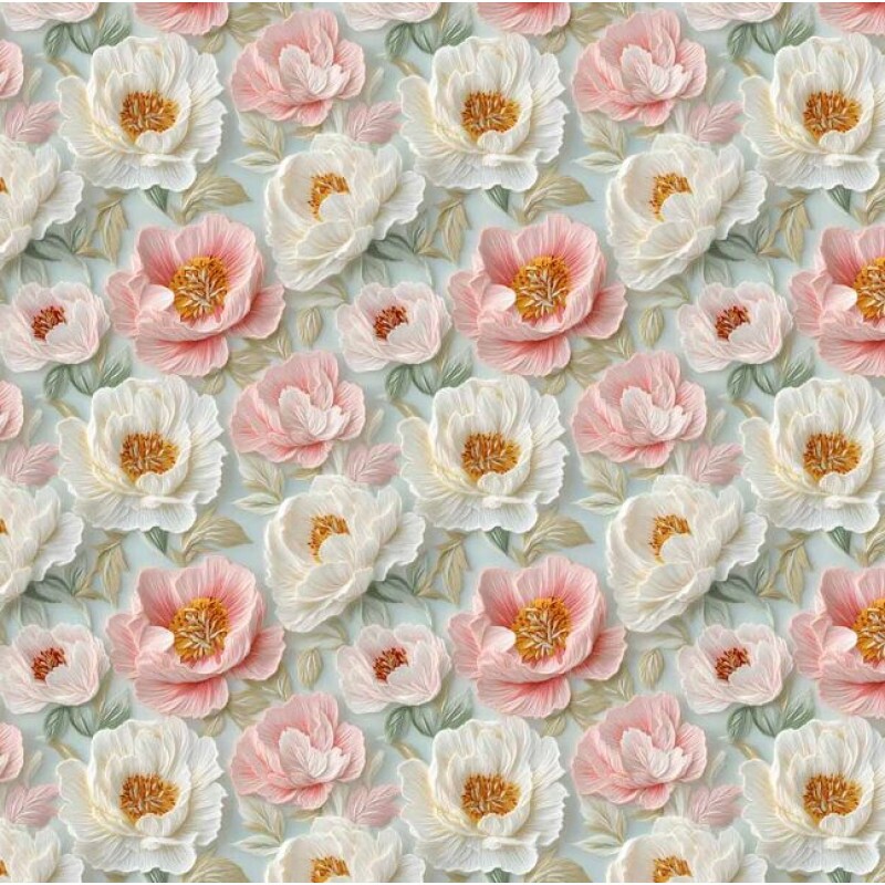 MI26 - TRICOL. COLEÇÃO PEONIES - FLOR MENOR - 100% ALGODÃO - A4020-001