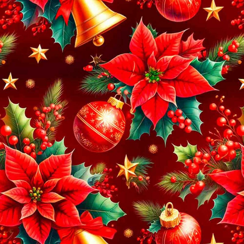 TRICOLINE 100% ALGODÃO DIGITAL - NATAL 2025 - BICO PAPAGAIO E SINOS VERDE TRICOLINE 100% ALGODÃO DIGITAL - NATAL 2025 - BICO PAPAGAIO E SINOS VERDE