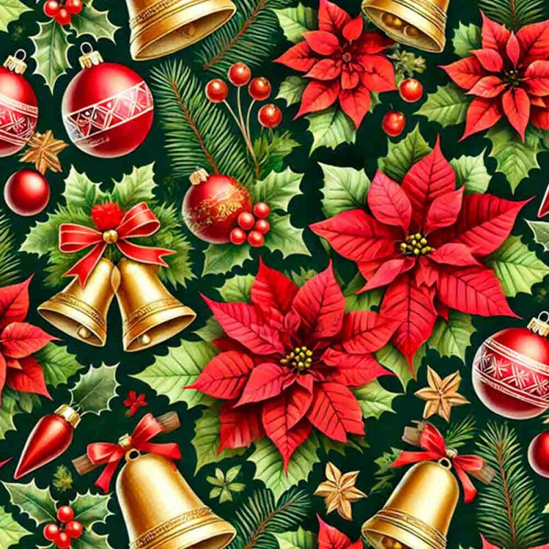 TRICOLINE 100% ALGODÃO DIGITAL - NATAL 2025 - BICO PAPAGAIO E SINOS VERMELHO TRICOLINE 100% ALGODÃO DIGITAL - NATAL 2025 - BICO PAPAGAIO E SINOS VERMELHO