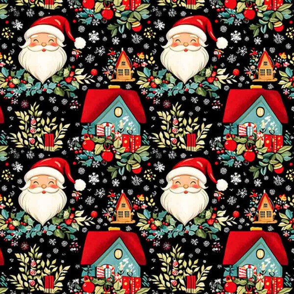 TRICOLINE 100% ALGODÃO DIGITAL  - NATAL 2025 -  NATAL COZY PAPAI NOEL