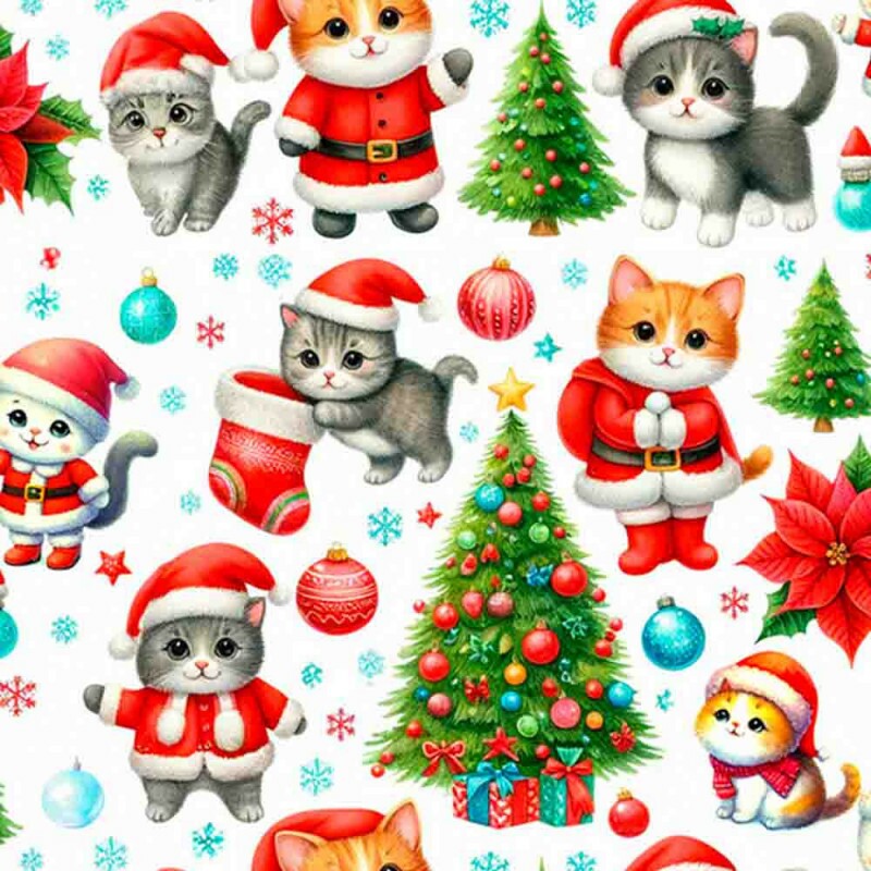TRICOLINE 100% ALGODÃO DIGITAL - NATAL 2025 - CATS TRICOLINE 100% ALGODÃO DIGITAL - NATAL 2025 - CATS