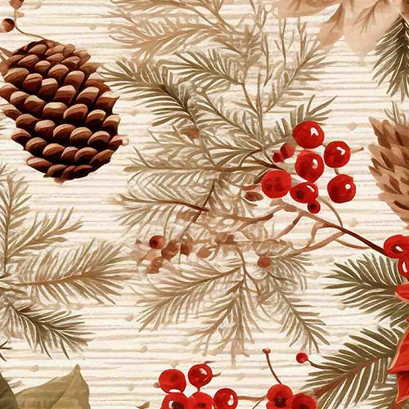 TRICOLINE 100% ALGODÃO DIGITAL  - NATAL 2025 -  VINTAGE BICO DE PAPAGAIO GRANDE