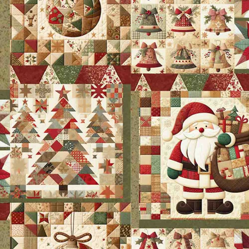 TRICOLINE 100% ALGODÃO DIGITAL  - NATAL 2025 -  PATCHWORK PAPAI NOEL GRANDE