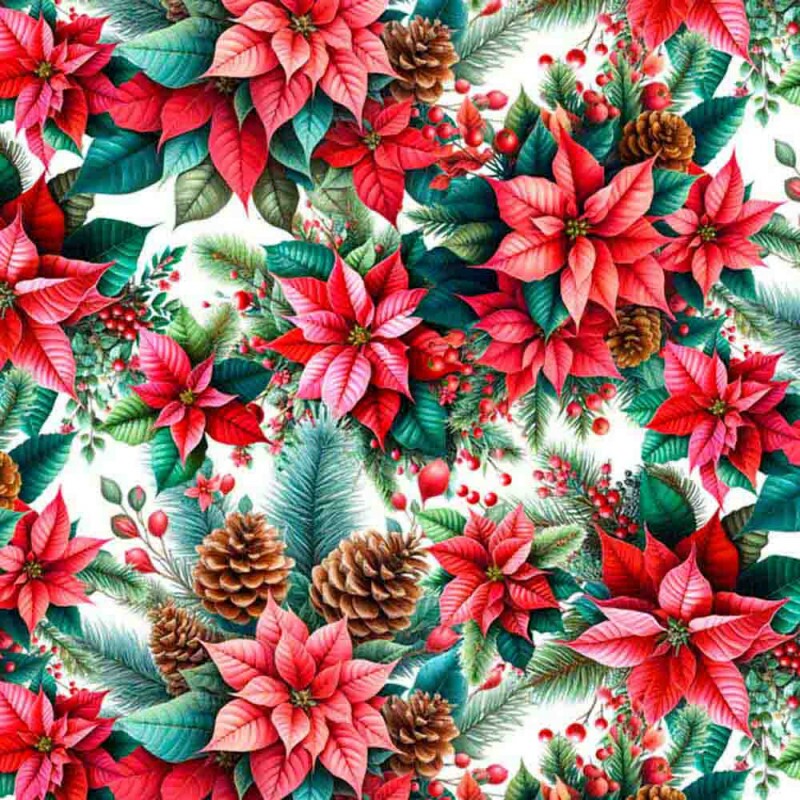 TRICOLINE 100% ALGODÃO DIGITAL - NATAL 2025 - BICO PAPAGAIO E PINHAS TRICOLINE 100% ALGODÃO DIGITAL - NATAL 2025 - BICO PAPAGAIO E PINHAS