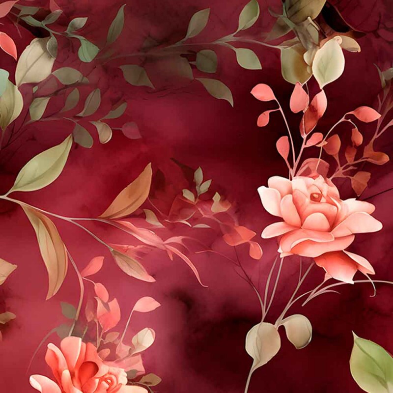 COLEÇÃO CLUBE MAIS CRIATIVO - TRIC. EST. DIGITAL - FLORAL BORDO - ( 82750 VAR,01 ) - C