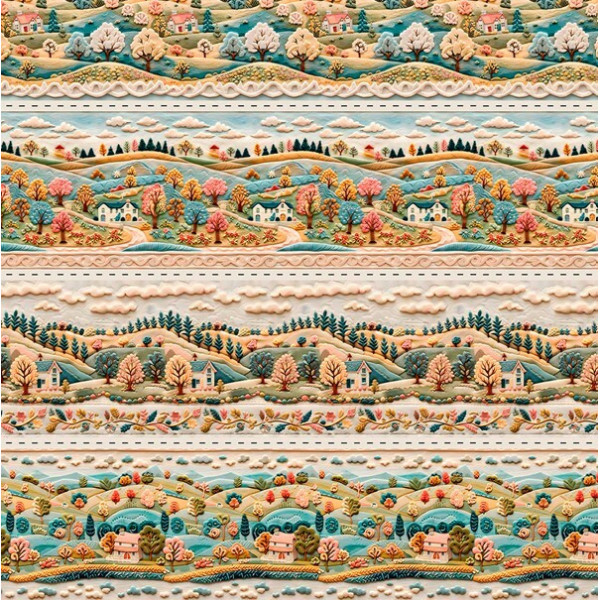 COLEÇÃO CLUBE MAIS CRIATIVO - TRIC. EST. DIGITAL - BARRADO PAISAGEM FELTRO - ( 86765 VAR,01 ) - C