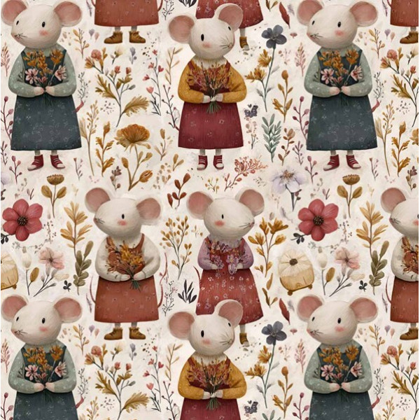 JA26 - TRICOL. CLUBE MAIS CRIATIVO - COLEÇÃO RATINHOS BOHO - RATO MAIOR - 100% ALGODÃO - 05747-001