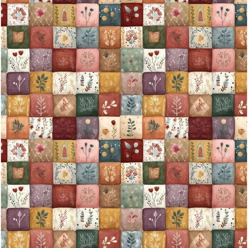 JA26 - TRICOL. CLUBE MAIS CRIATIVO - COLEÇÃO RATINHOS BOHO - PATCHWORK - 100% ALGODÃO - 05751-001 JA26 - TRICOL. CLUBE MAIS CRIATIVO - COLEÇÃO RATINHOS BOHO - PATCHWORK - 100% ALGODÃO - 05751-001