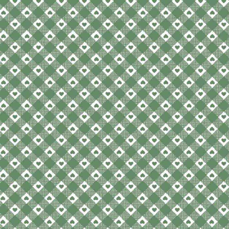 TRICOL. LINHA CRIATIVA CORAÇÃO COUNTRY VERDE OLIVA - 100% ALGODÃO