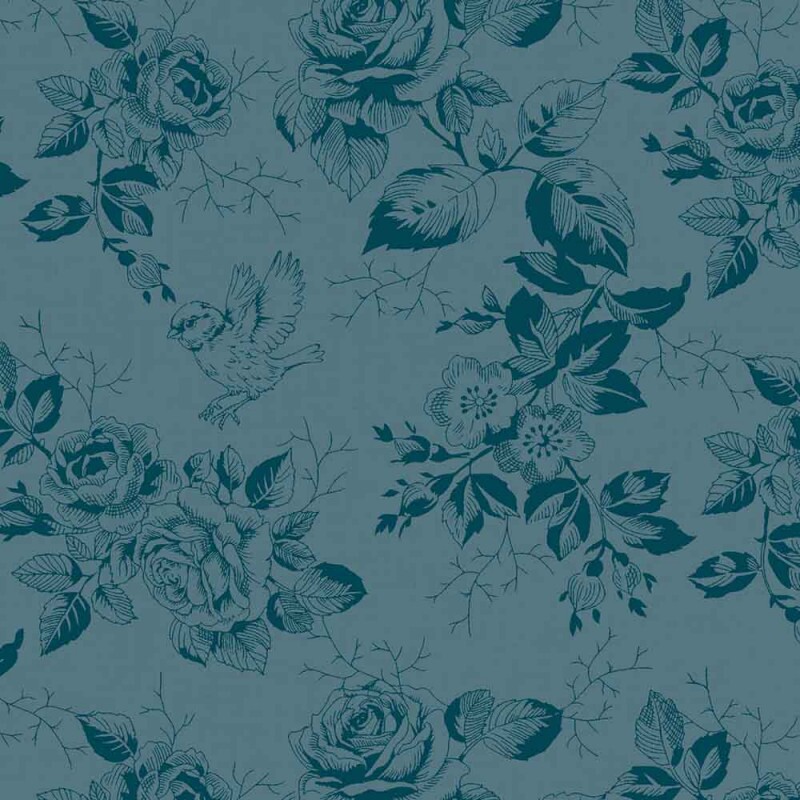 TRICOLINE LINHA CRIATIVA - FLEUR AZUL - 100% ALGODÃO