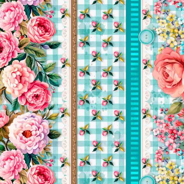 COLEÇÃO  FLOWER LOVE POR CRIS POLETTO - BARRADO TIFFANY - ( 84573 - VAR,01 ) - C