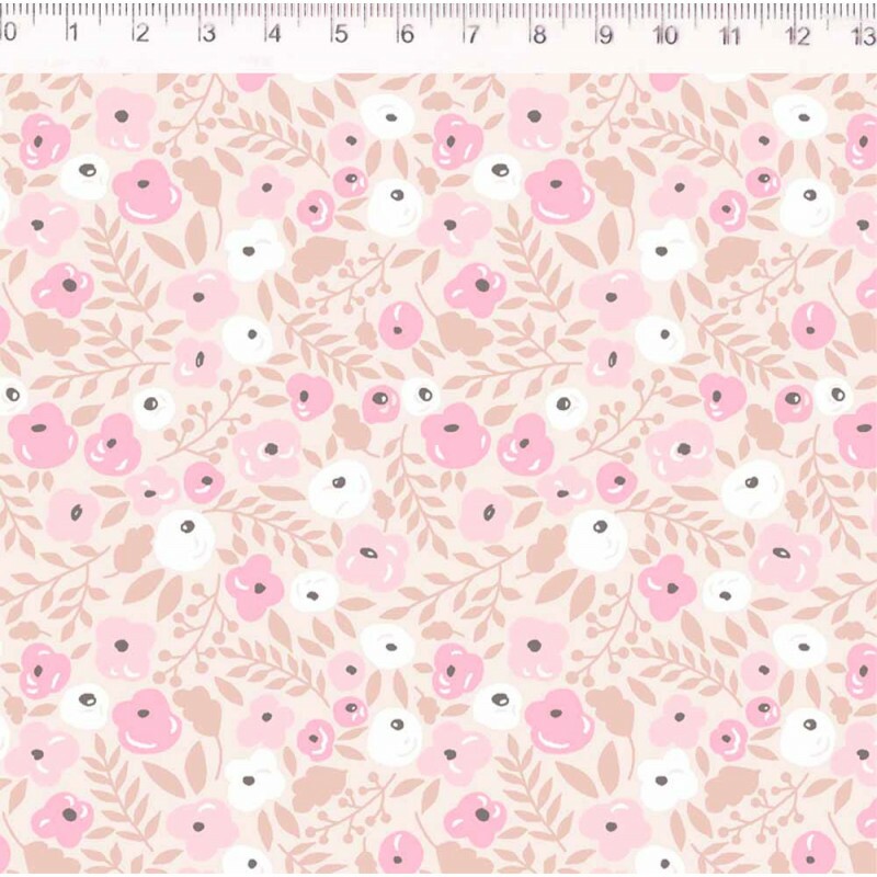 COLEÇÃO JARDIM - POR ELIANA SPOSITO - FLORES C/ RAMOS FD BEGE - JD02  - R