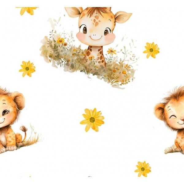 COLEÇÃO TWO BABY - FRALDA EST. DIGITAL QUADRADINHO 2 X 2 - LEAO E GIRAFA - 95761-001