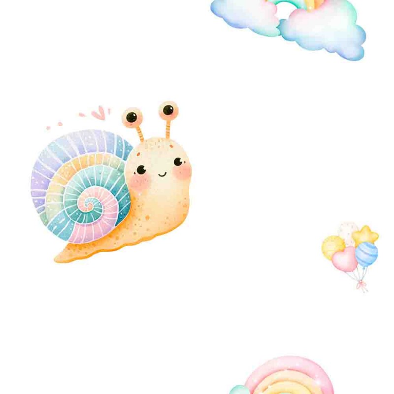 COLEÇÃO TWO BABY - TRIC.EST. DIGITAL - CARACOL E ARCO IRIS - 95769-001