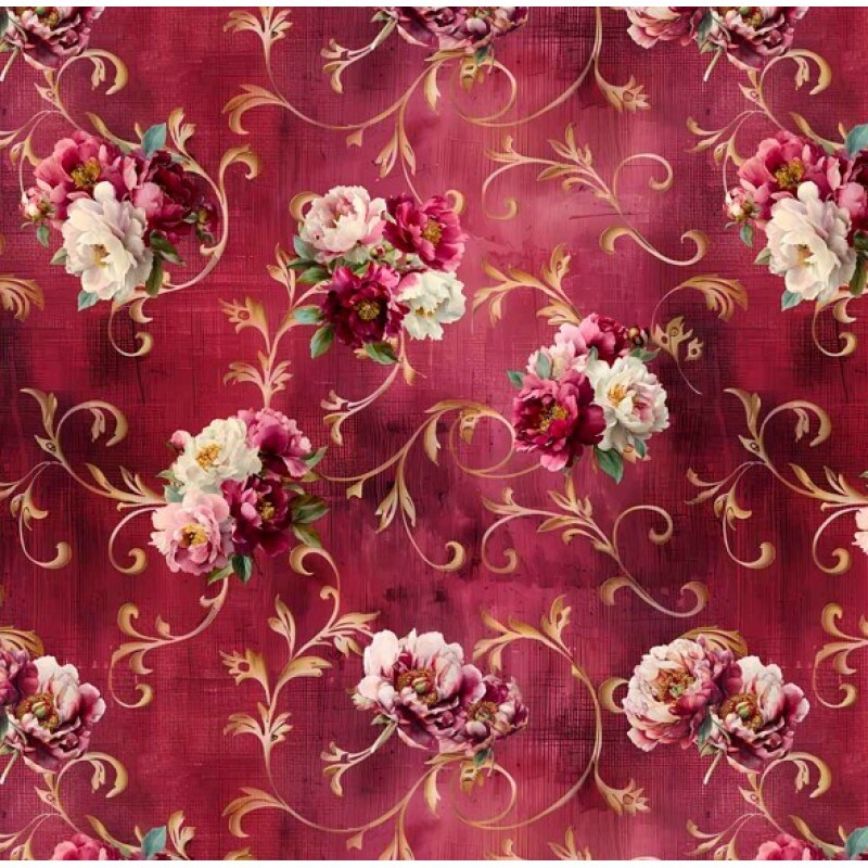 FV26 - TRICOL. COLEÇÃO SINFONIA FLORAL POR JOANA BORGA - FLORAL FUNDO VINHO - 100% ALGODÃO FV26 - TRICOL. COLEÇÃO SINFONIA FLORAL POR JOANA BORGA - FLORAL FUNDO VINHO - 100% ALGODÃO