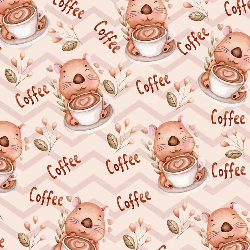 TRICOLINE 100% ALGODAO DIGITAL - COLEÇÃO CAPYBARAS - CAPIVARA COFFEE 00132/001 TRICOLINE 100% ALGODAO DIGITAL - COLEÇÃO CAPYBARAS - CAPIVARA COFFEE 00132/001