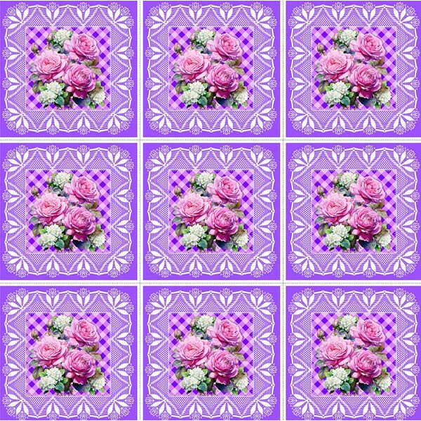 AG25 - TRICOLINE COL. JUARI SOUZA - ALMOFADA FD LILAS - 100% ALGODÃO - 00839/001