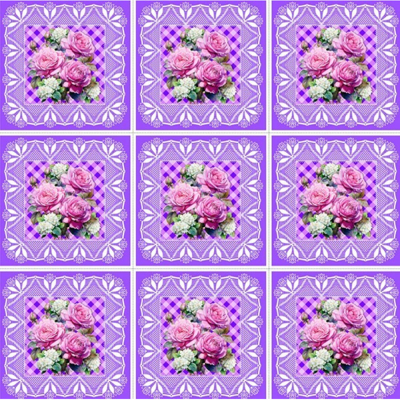 AG25 - TRICOLINE COL. JUARI SOUZA - ALMOFADA FD LILAS - 100% ALGODÃO - 00839/001