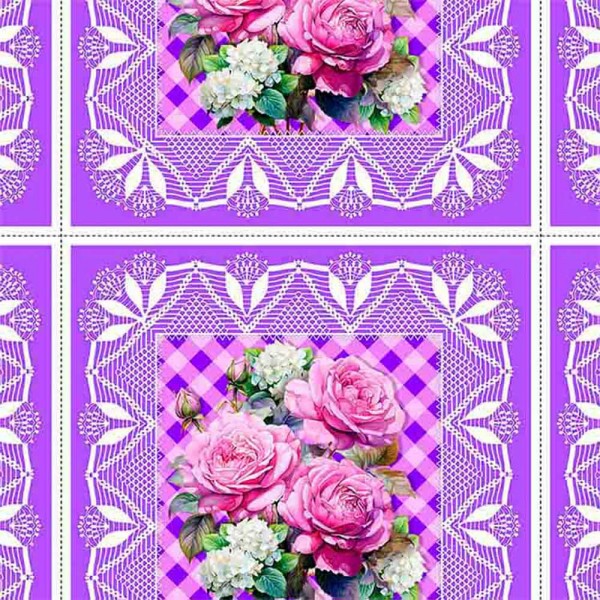 AG25 - TRICOLINE COL. JUARI SOUZA - ALMOFADA FD LILAS - 100% ALGODÃO - 00839/001