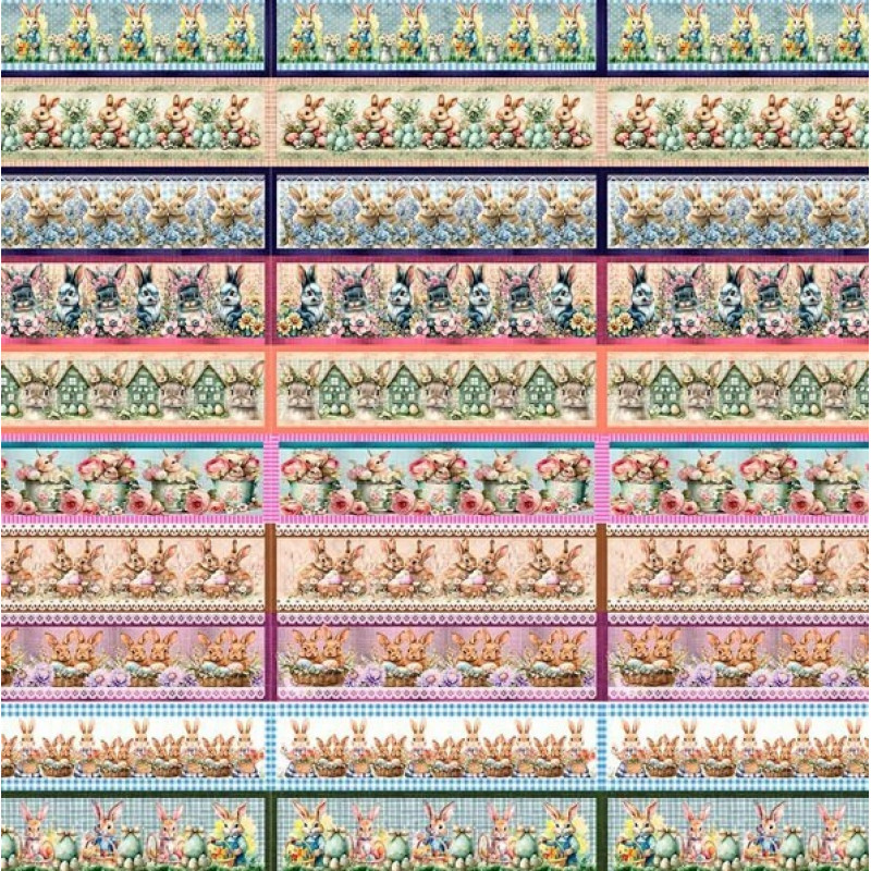 DZ25 - TRICOL. COLEÇÃO JUARI SOUZA - COLEÇÃO PASCOA 2026 - BARRADO - 100% ALGODÃO - A0783-001- 0,50m X 1,50m