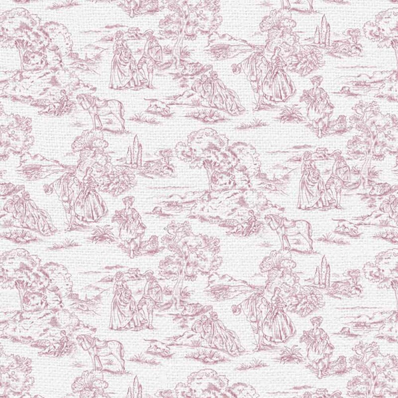 LINHO EST. TOILE DE JOUY ROSA ANTIGO - 75% ALG. 17% VISC. 8% LINHO