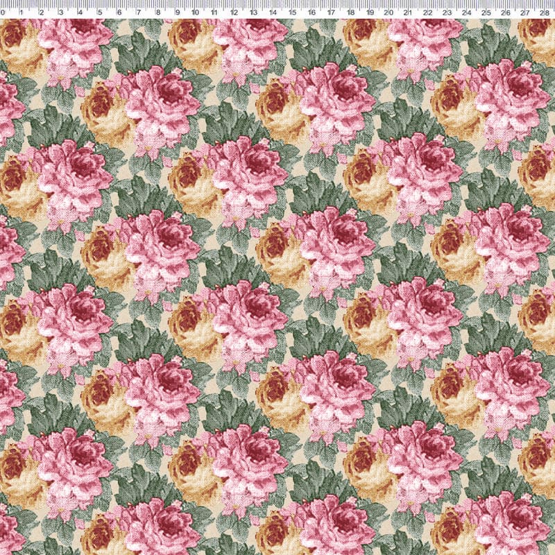 COLEÇÃO SECRET GARDEN - MILLYTA VERGARA - ROSAS MEDIA FD BEGE- (75563 - VAR,04 ) - C