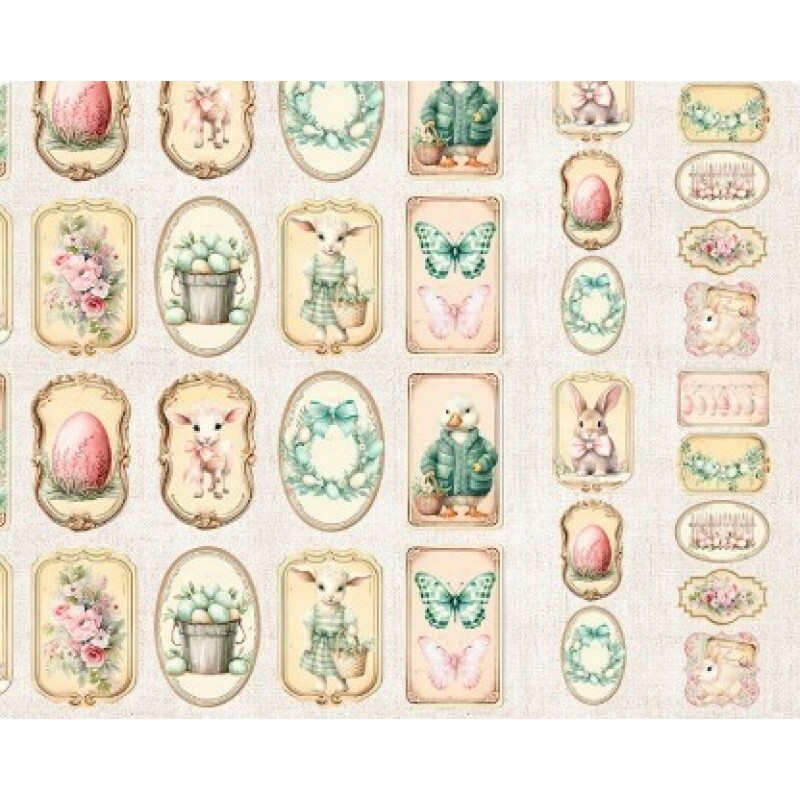 DZ25 - TRICOL. COLEÇÃO PASCOA 2026 - PAINEL E ETIQUETAS - 100% ALGODÃO 04163-001 DZ25 - TRICOL. COLEÇÃO PASCOA 2026 - PAINEL E ETIQUETAS - 100% ALGODÃO 04163-001