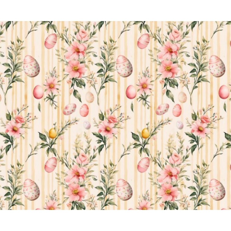 DZ25 - TRICOL. COLEÇÃO PASCOA 2026 - OVOS FUNDO LISTRADO - 100% ALGODÃO 04241-001