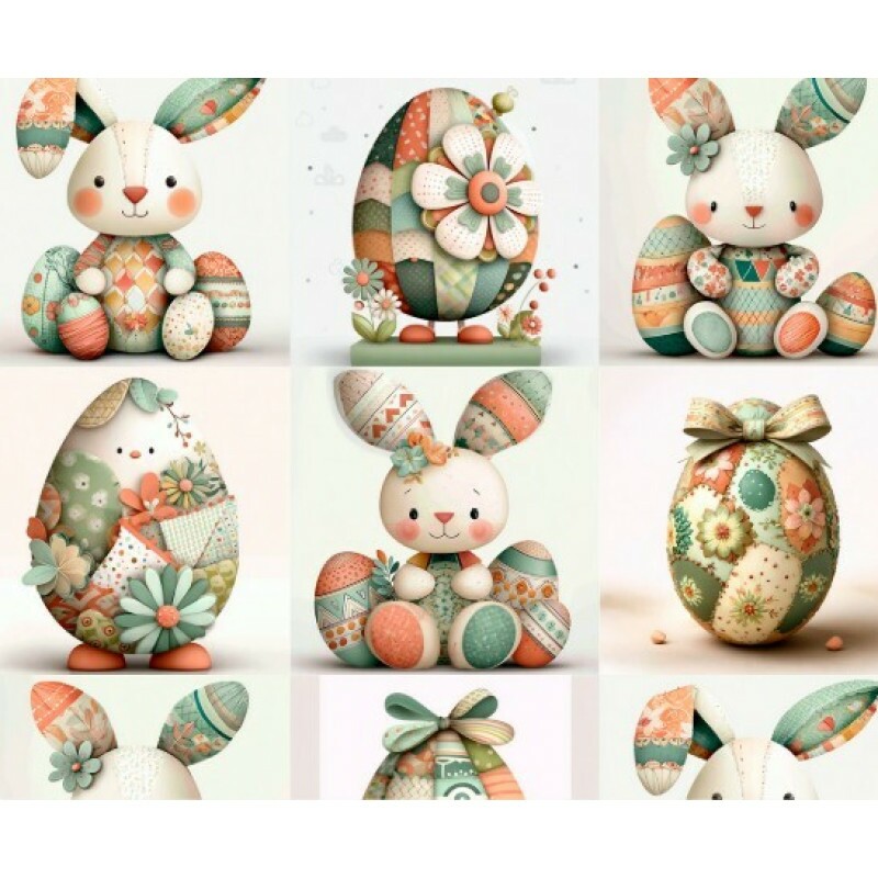 DZ25 - TRICOL. COLEÇÃO PASCOA 2026 - COELHOS E OVOS EM QUADROS - 100% ALGODÃO 04967-001