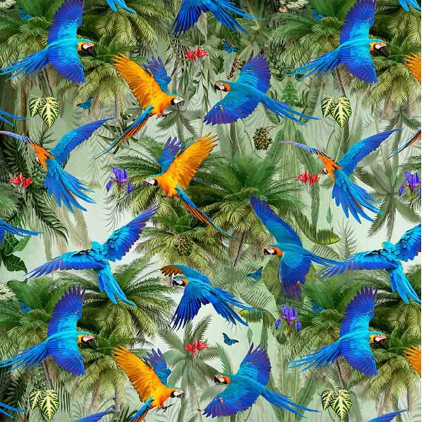 COLEÇÃO PANTANAL - TRIC. EST - DIGITAL - ARARAS AZUL E AMARELA - ( 80392 var,01 ) -( E8819 ) - C/P