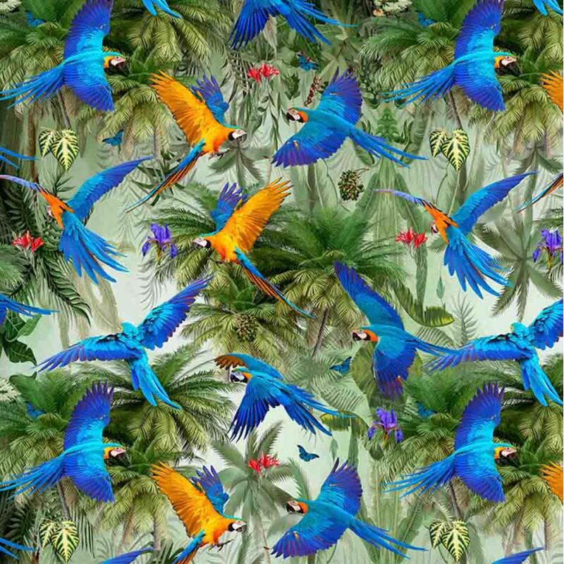 COLEÇÃO PANTANAL - TRIC. EST - DIGITAL - ARARAS AZUL E AMARELA - ( 80392 var,01 ) -( E8819 ) - C/P