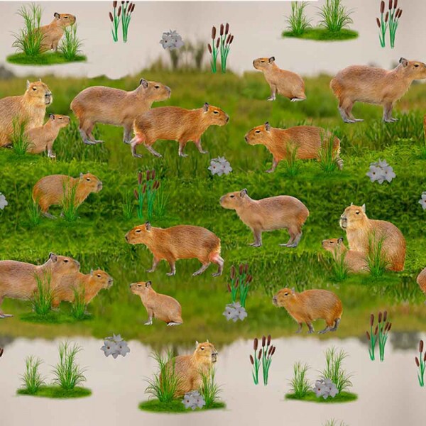 COLEÇÃO PANTANAL - TRIC. EST - DIGITAL -  CAPIVARAS - ( 80397 var,01 ) -  ( E8824 )