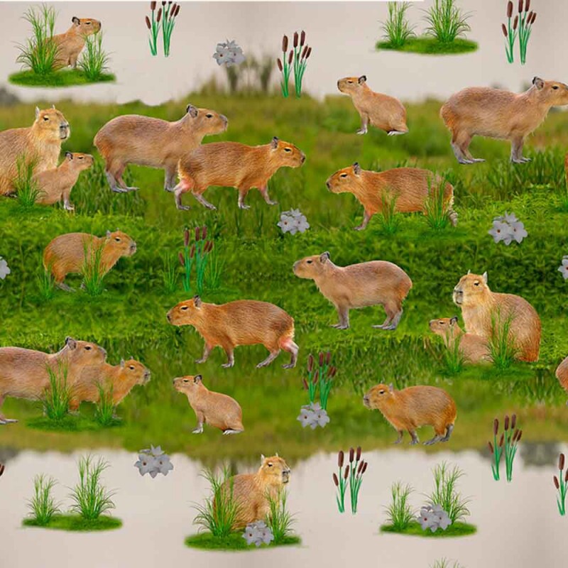 COLEÇÃO PANTANAL - TRIC. EST - DIGITAL -  CAPIVARAS - ( 80397 var,01 ) -  ( E8824 )